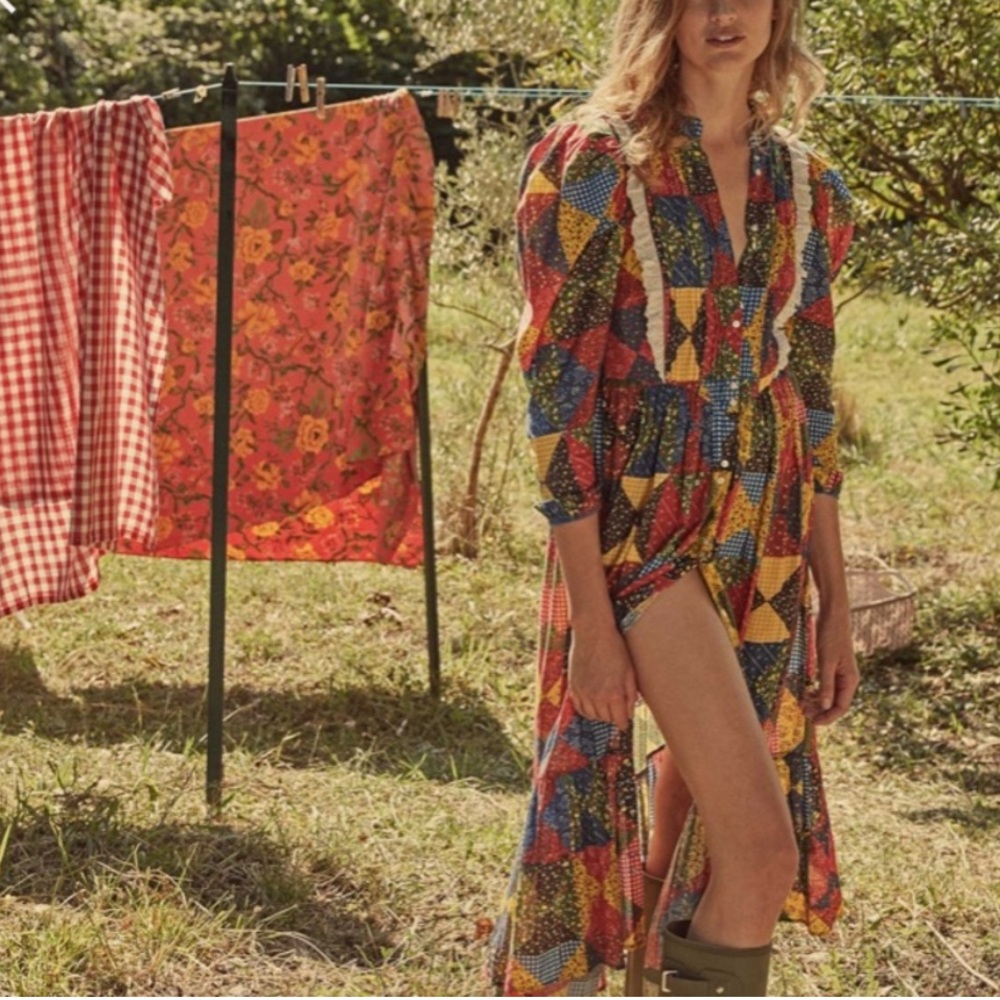 NWT Doen patchwork Nicolette Dress Medium